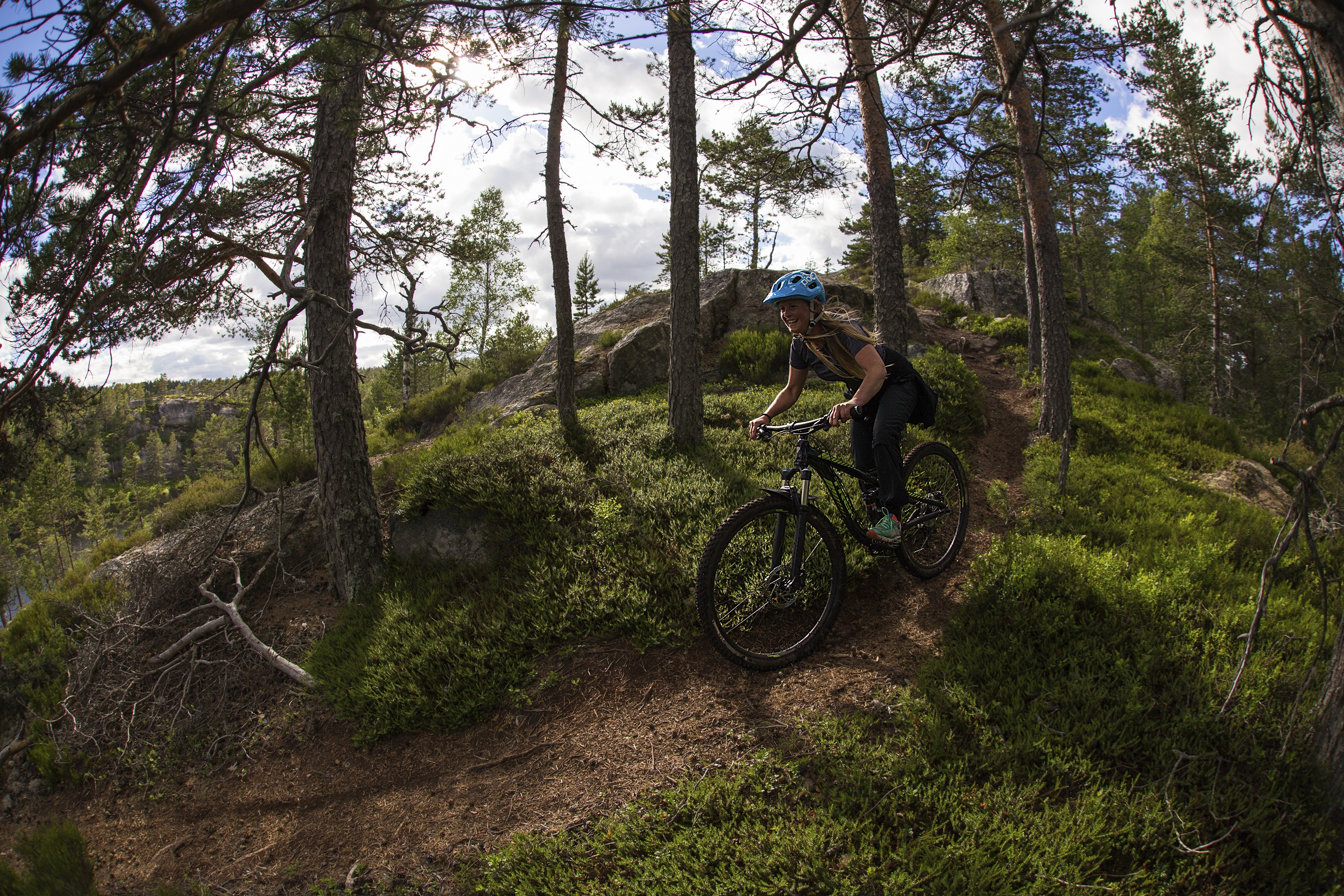 Mountain biker on trail