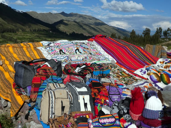 Garments and blankets in the mountains.