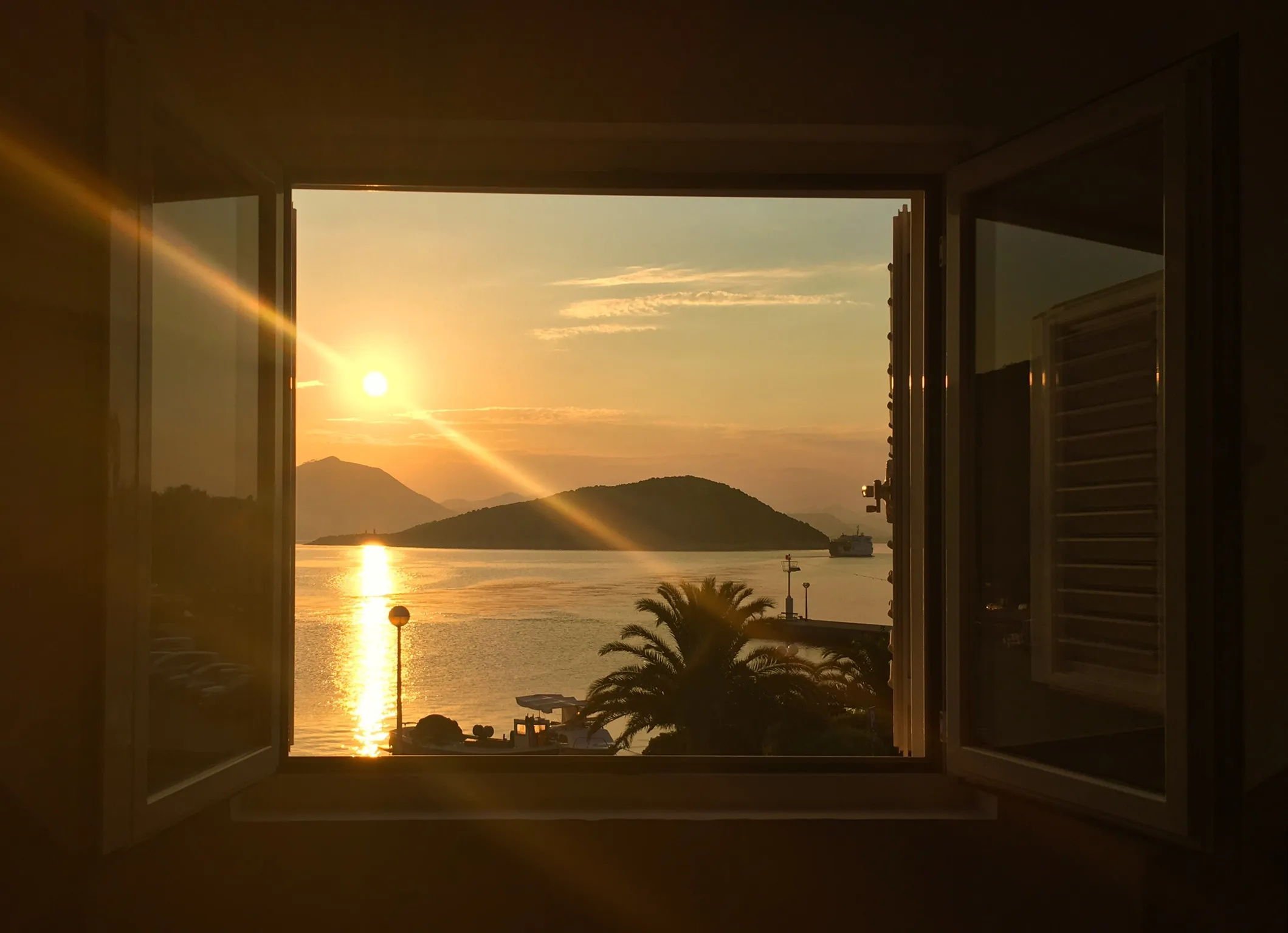 Sunset out of hotel window