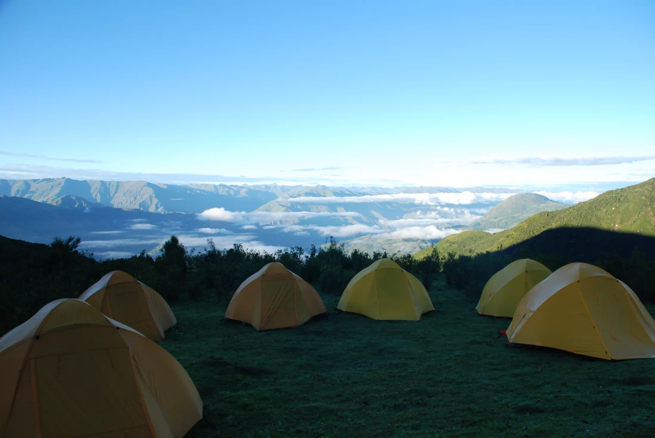 Tents on a mountain plain