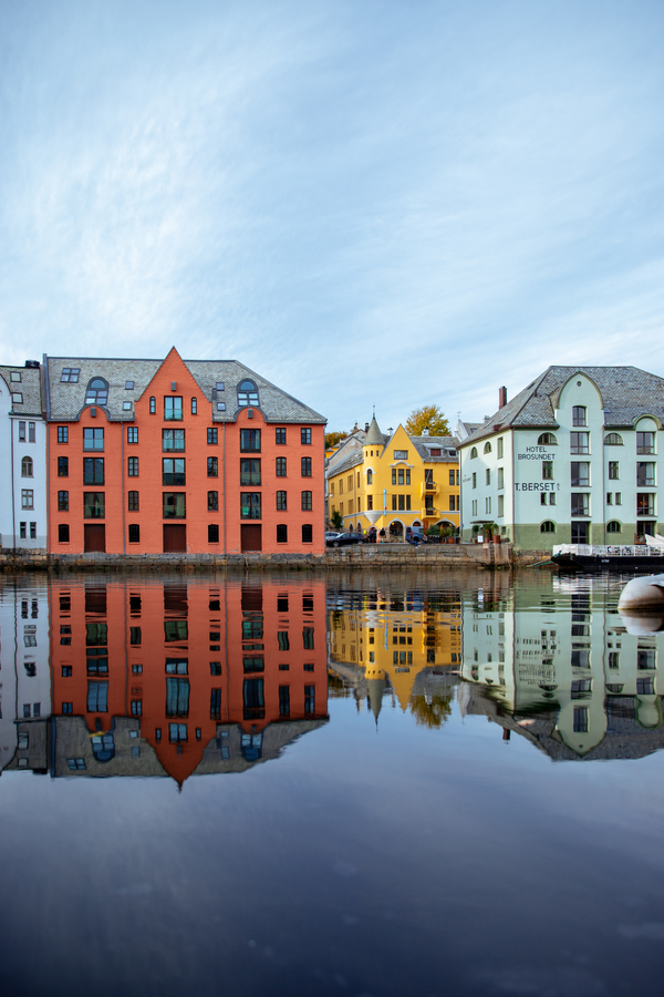 Houses by the waterfront in Ålesund.