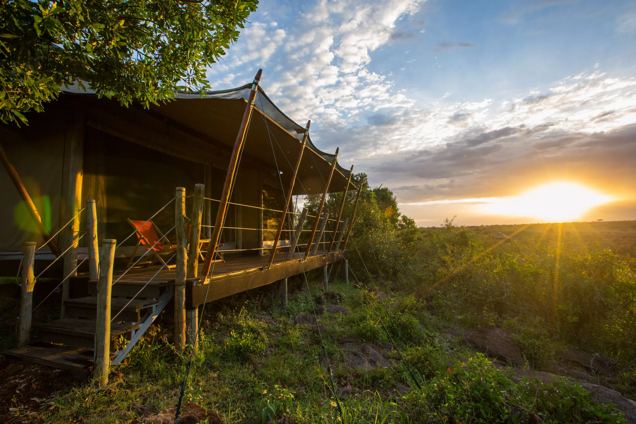 Lodge in sunrise
