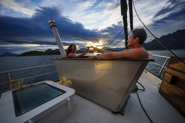 A hot tub on a sail yacht