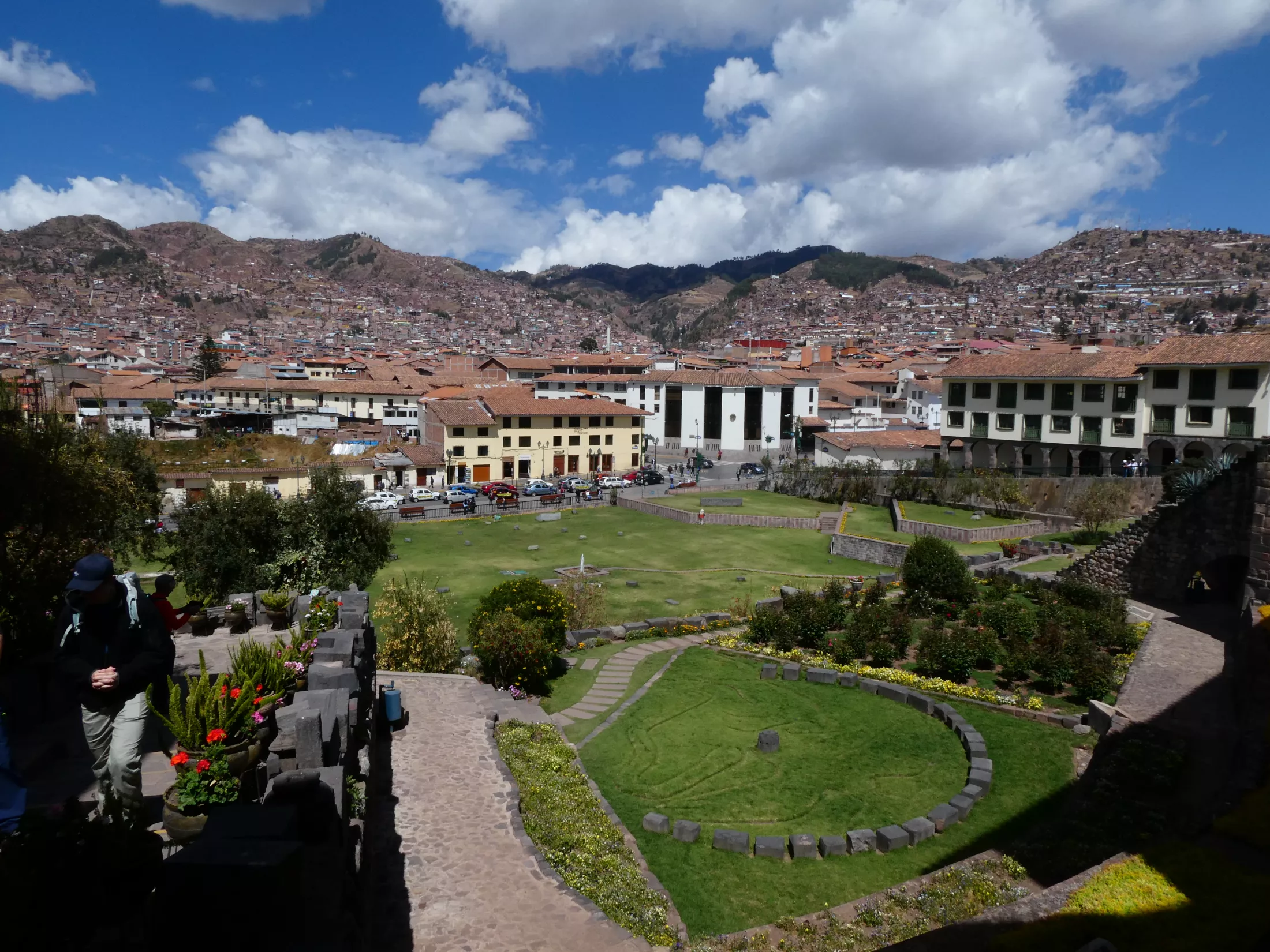 A park and a city