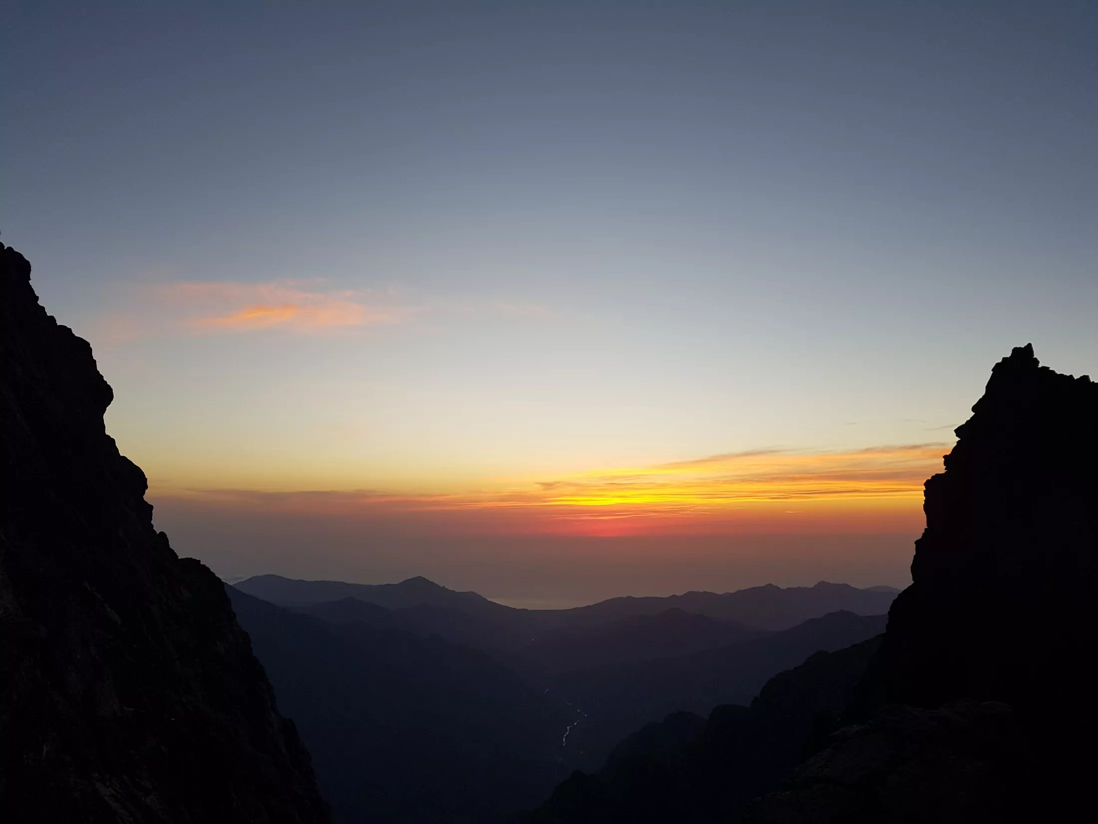 Sunset in mountains