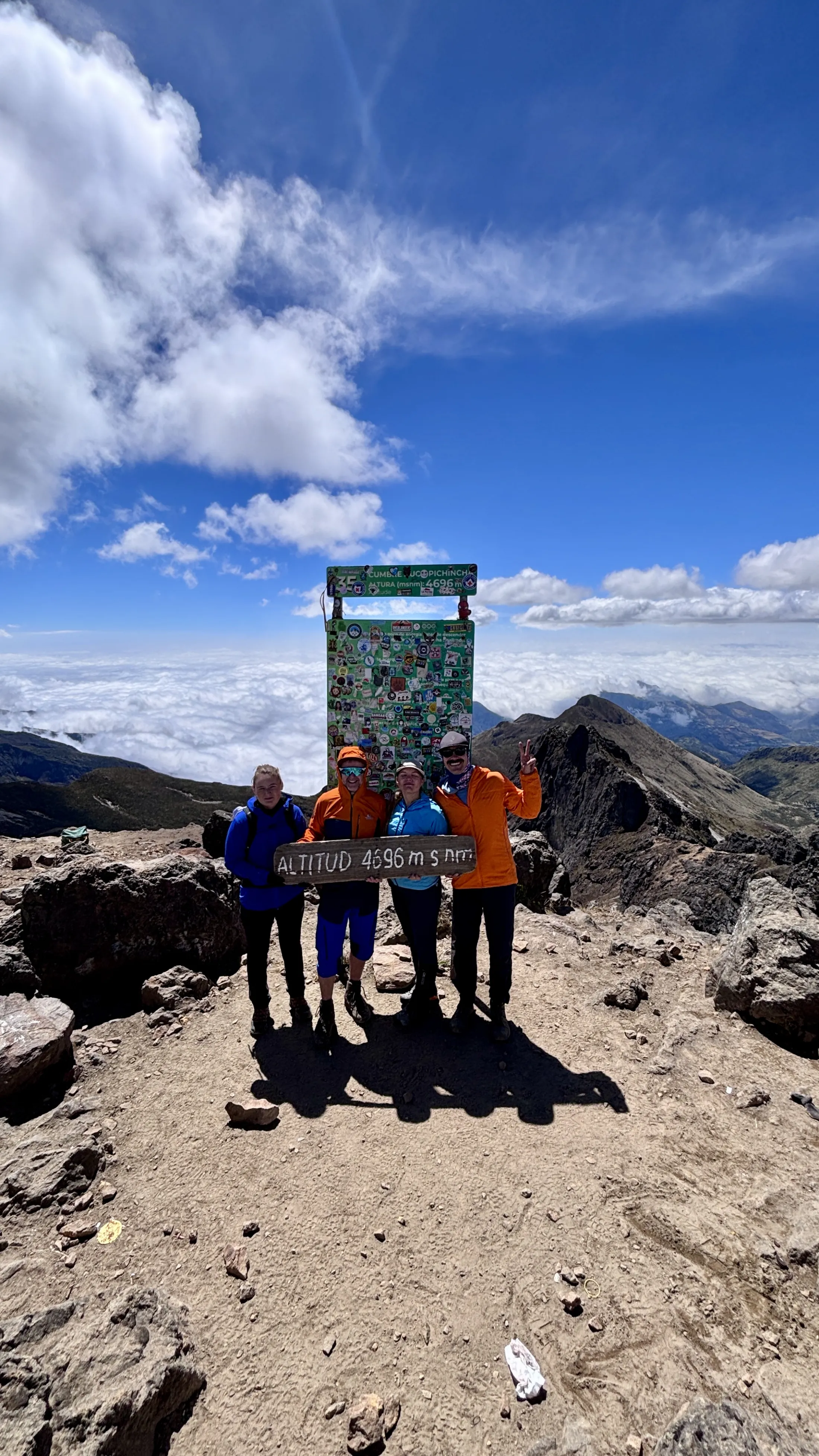 Hikers on top of mountain 