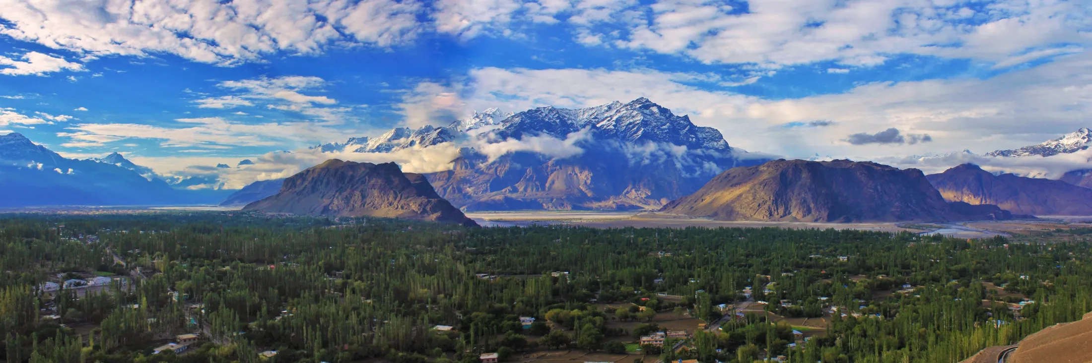 Panorama view of the Karokaram mountains.
