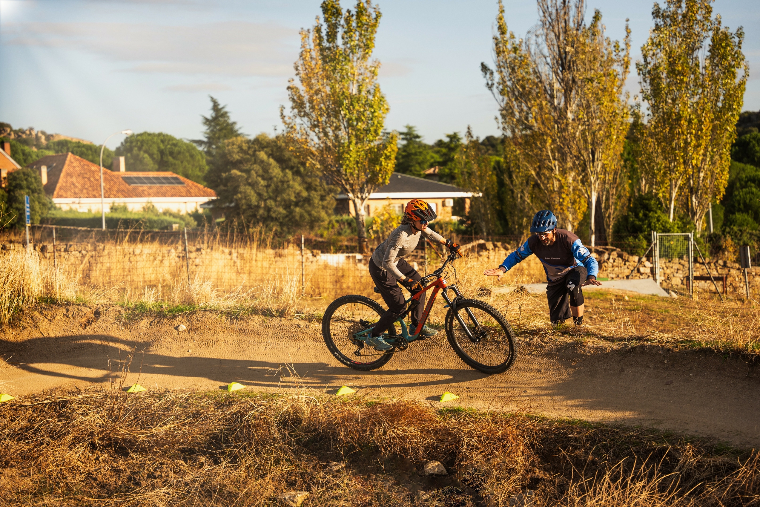Mountain biker turning