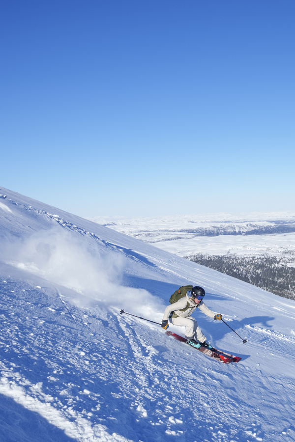 Person skiing down a mountain