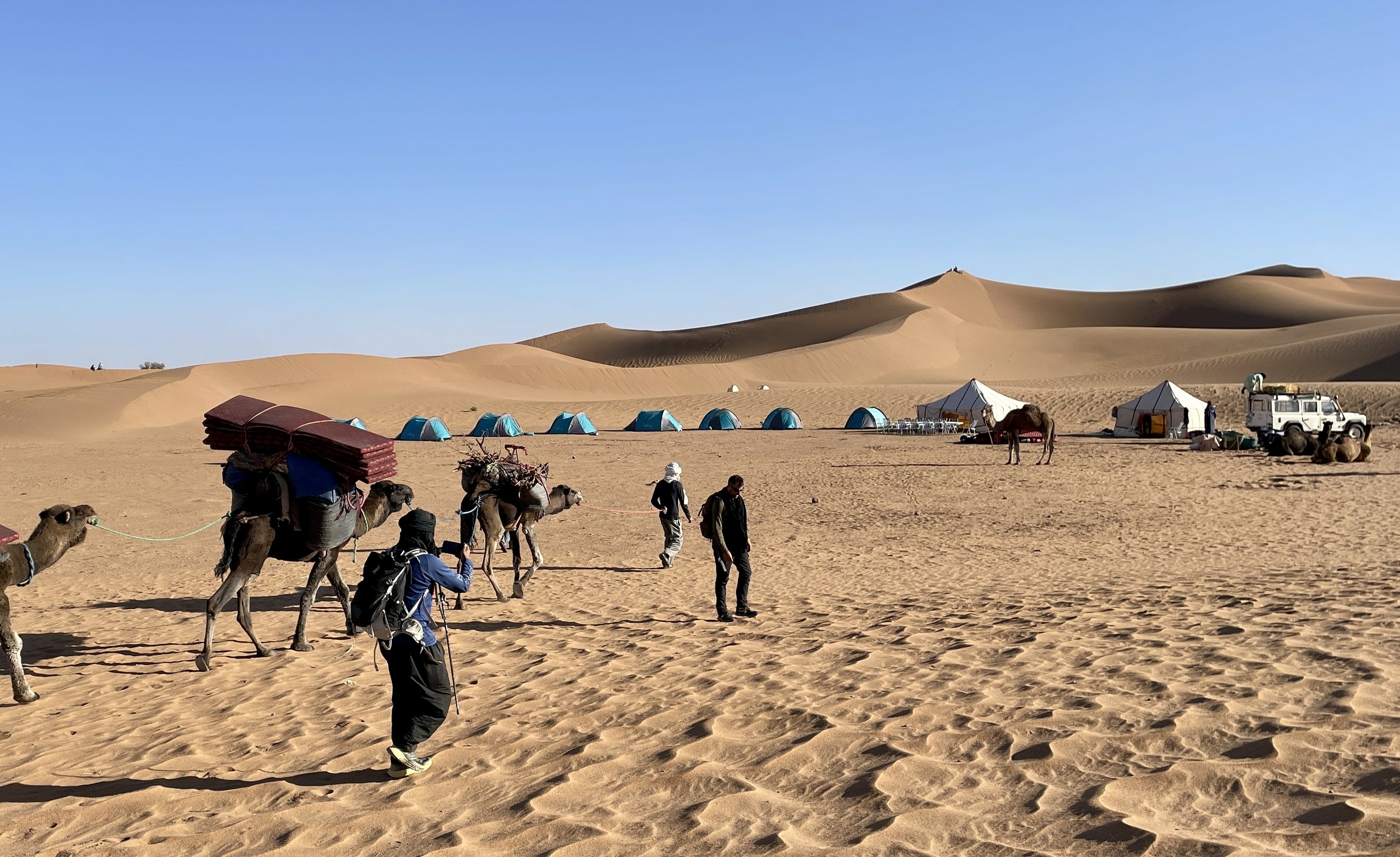 Camp site in the sand dunes