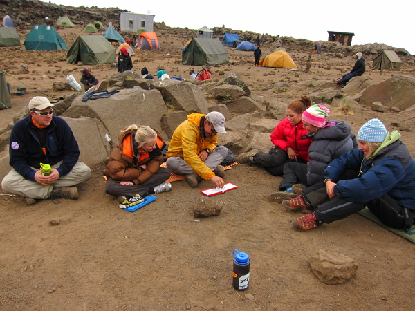 Guys on the ground in camp