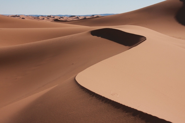Sand dunes in the desert