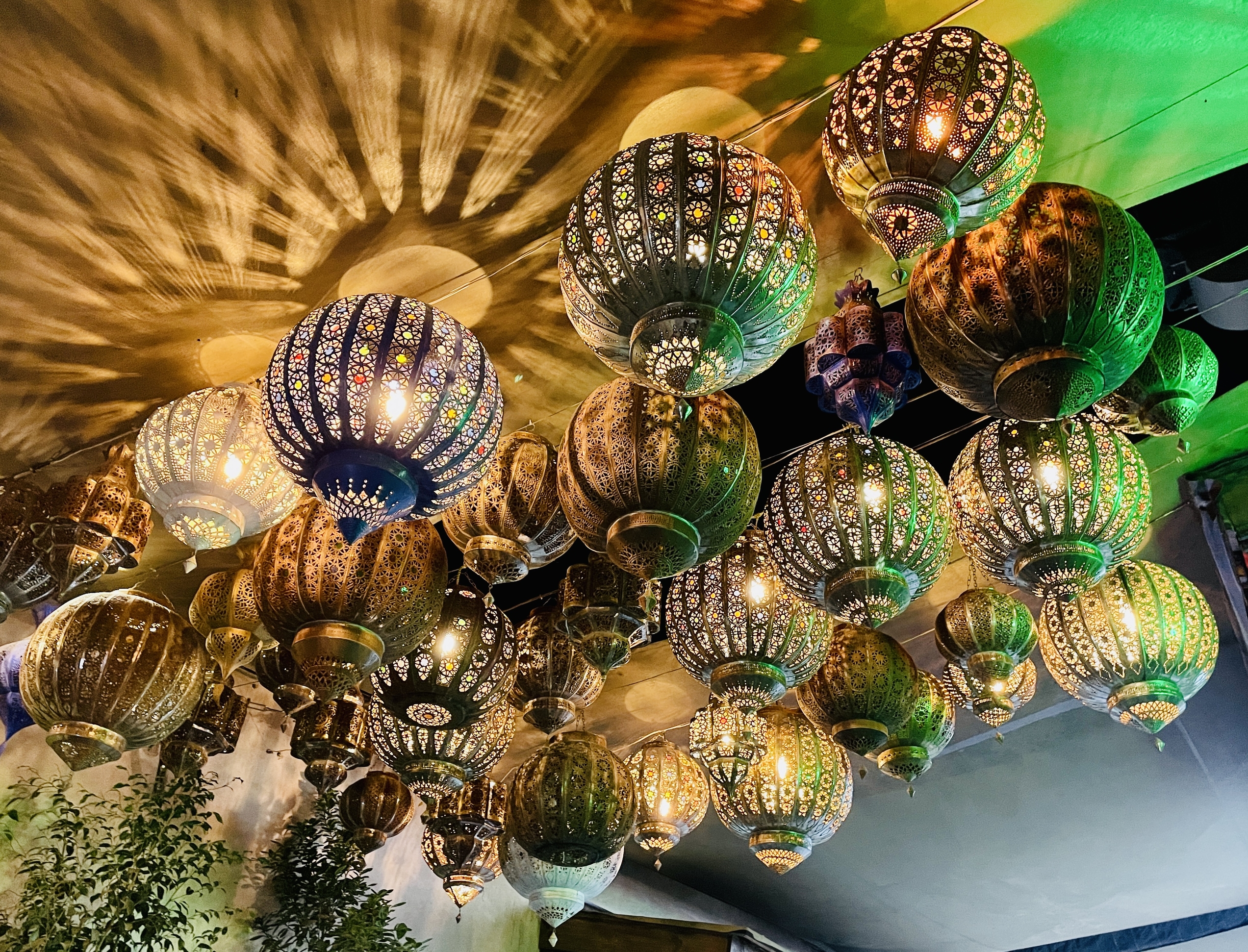 Moroccan lamps in a roof