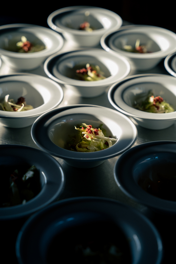 Several plates of food