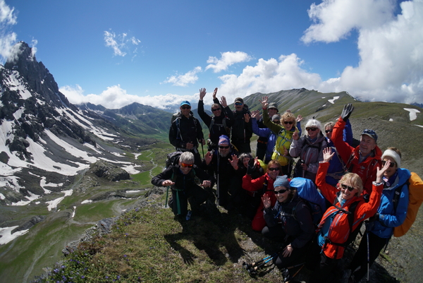 Gruppe mennesker på et fjell